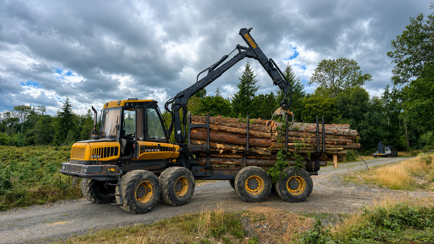 Forwarder moving timber
