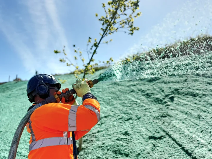 Roadside hydroseeding