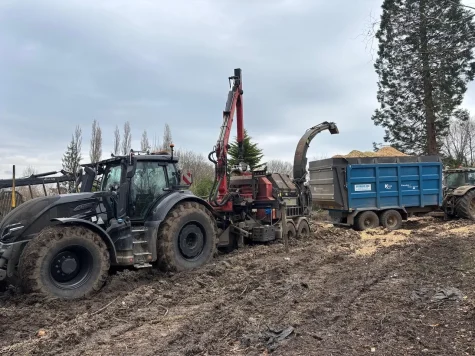 Wood chipping on site