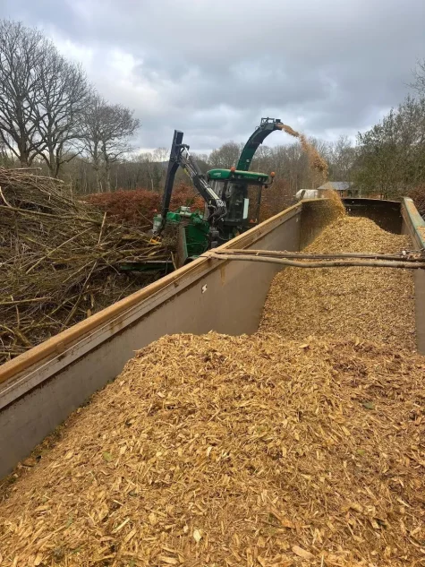 Woodchipping for biochar production
